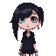 goth girl with blue eyes full body
