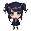 goth girl with blue eyes