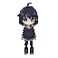 goth girl with blue eyes full body