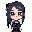 goth girl with blue eyes