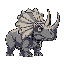 triceratops facing right. side on view