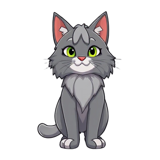 grey cat with long fur