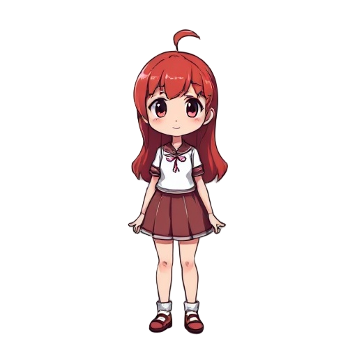 an red hair girl idle