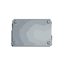 metal plate lying on the ground, front-top view