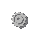 small gear lying on the ground, front-top view, front view