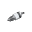 spark plug, lying on the ground, front-top view, side view