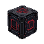 black sci-fi cube with red circuits