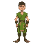 a man with a green outfit