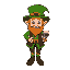 leprechaun in a wine outfit 