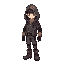 create a 2d side-scroller hero character in a cartoon or pixel art style, designed for a platformer game. the character should wear a modern fantasy outfit (e.g., a hooded jacket, gloves, boots, and u