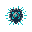 defensive symbol shaped like a magical circuit board, radiating cyan pulses