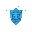 abstract armor sigil formed of floating light blue lines and digital particles,&nbsp;ethereal&nbsp;look