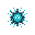defensive symbol shaped like a magical circuit board, radiating cyan pulses