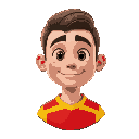 soccer player round yellow red
