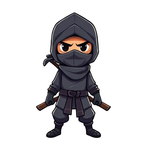 a ninja, front view, idle