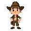 um personagem no estilo indiana jones
