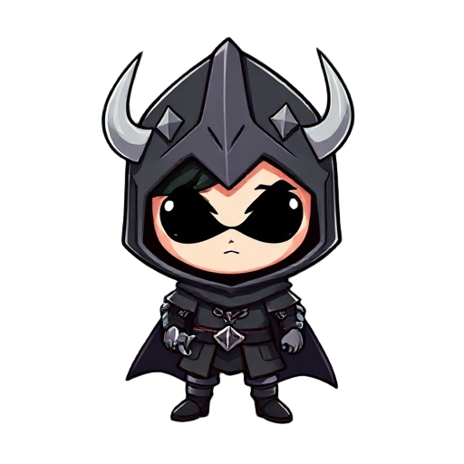 faça um personagem pequeno com uma mascara de folhas com uma adaga de madeira estilo hollow knight usando uma mascara de folhas