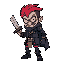 create a killer for a role-playing game in the style of computer role-playing games from the 80s in a very colorful 8-bit style with the appearance of 1980s art