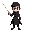  create character with black outfit and sword in hand