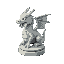stone dragon body chess piece icon, circular base