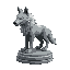 stone wolf body chess piece icon, circular base