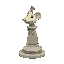 stone rat body chess piece icon, circular base