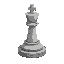 stone farmer chess piece icon, circular base