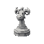 stone ox body chess piece icon, circular base