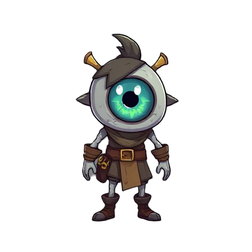 adventurer who was cursed and turned into a humanoid eye monster.