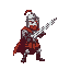 cavaleiro medieval parado com uma espada