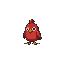 red bird 8-bit pixel art style.