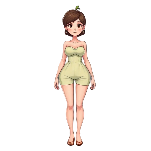woman with apple body type in a tube romper