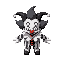 half black, half white clown