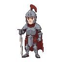 classic knight, without weapon, without  armor, without helmet