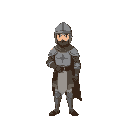 classic knight in simple medieval clothes, no weapon, no armor, no helmet