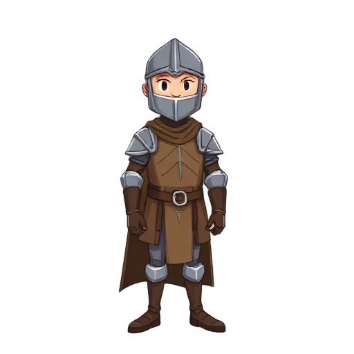 classic knight in simple medieval clothes, no weapon or armor