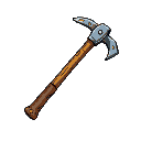 miner's double sided pickaxe with crayon style color textures