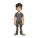 male character with crayon style textures