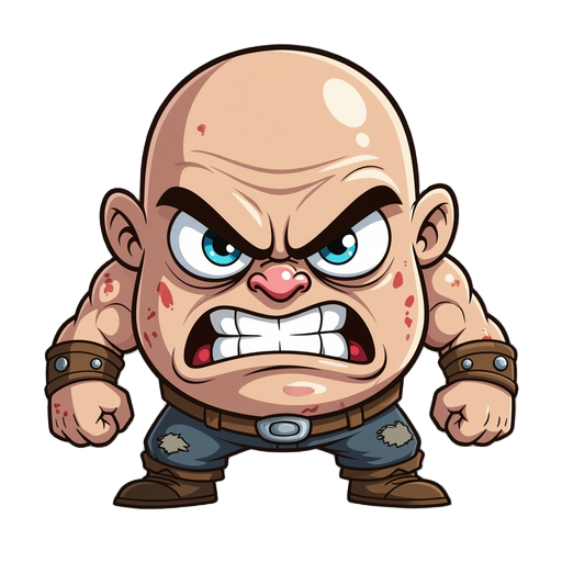 angry bald one-eyed cyclop