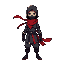 ninja, long red scarf, demon slayer.