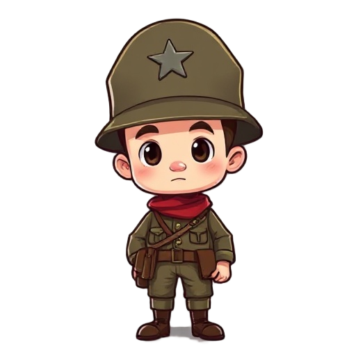 i want an american soldier from world war 1. he need to look cute and have a big head.