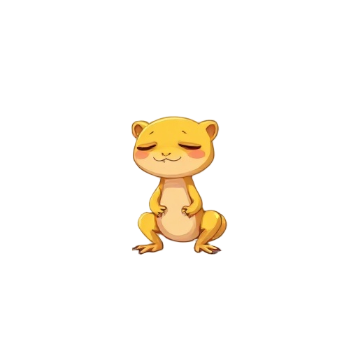 a small yellow gecko sleeping 