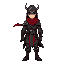 dark fantasy, medieval, main character, rogue warrior, red scarf, helmet, sword