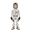 a man in a radiation suit with a papr hood. with the papr hood his face is still visible 