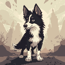 a border collie in a dystopian world