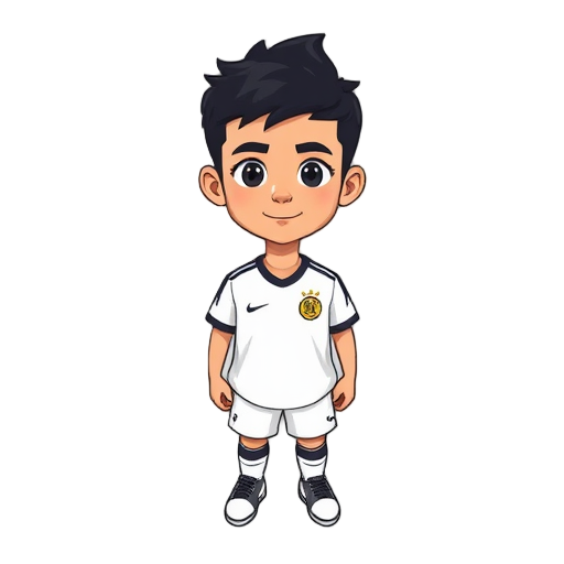 soccer player white uniforme black hair