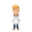 blonde guy with white hoodie standing infront of a store