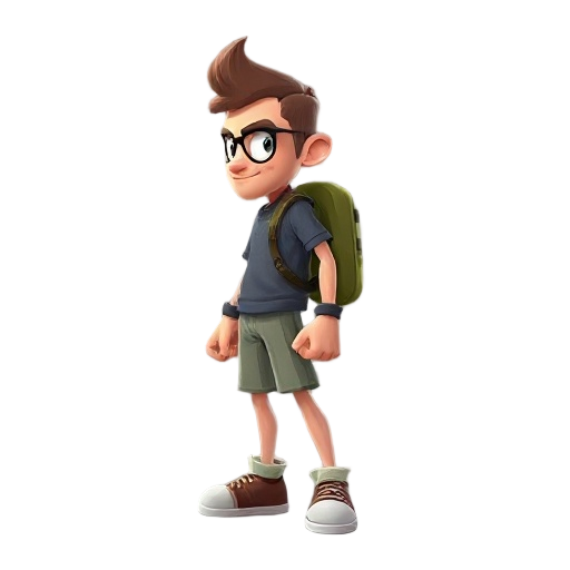 crie um personagem estilizado em perspectiva 2d (vista de lado), em posição dinâmica que sugira movimento, como andando ou correndo. o personagem deve ter um design claro e visualmente legível n