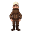 a serious man, a farmer wearing plaid clothes with a white cap, large brown beard, dark brown boots, holding nothing