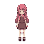 stardew valley style, girl, pink long hair, 